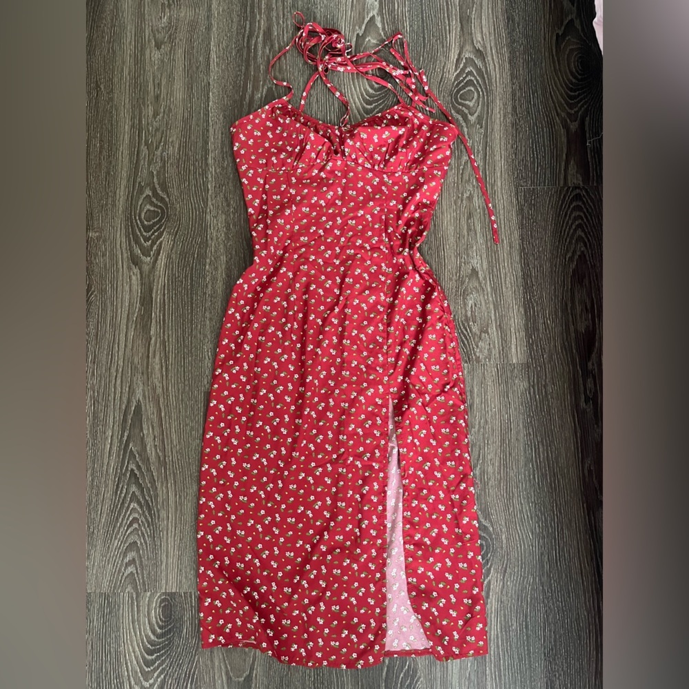 Floral Red Summer Dress